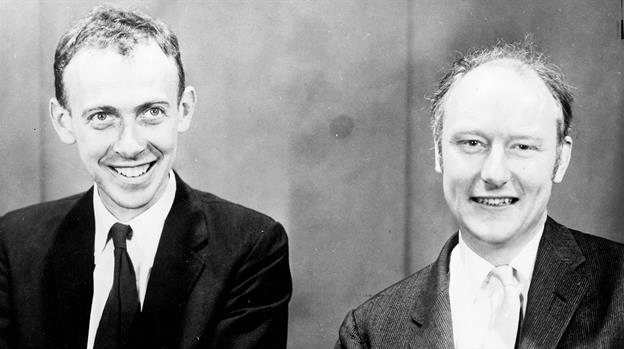 James Watson (izquierda) y Francis Crick